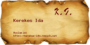 Kerekes Ida névjegykártya