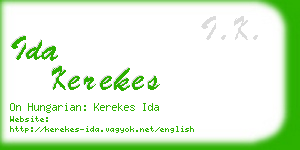 ida kerekes business card